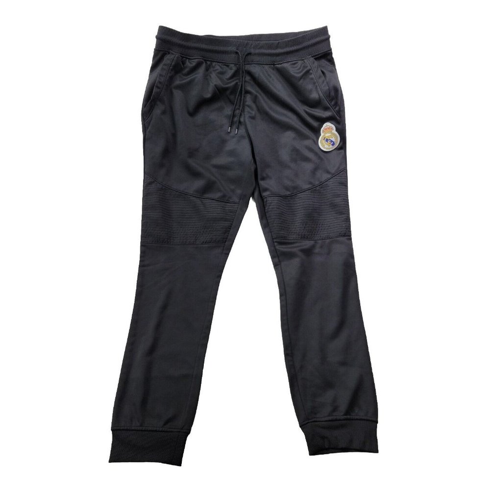 Real Madrid Spain Soccer Club Men's XL Black Sweatpants Joggers Pockets